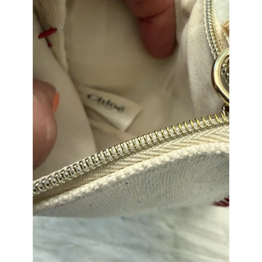 Chloe Parfums Limited‎ Edition 2023 Pouch Pochette  Cream Red Stitch